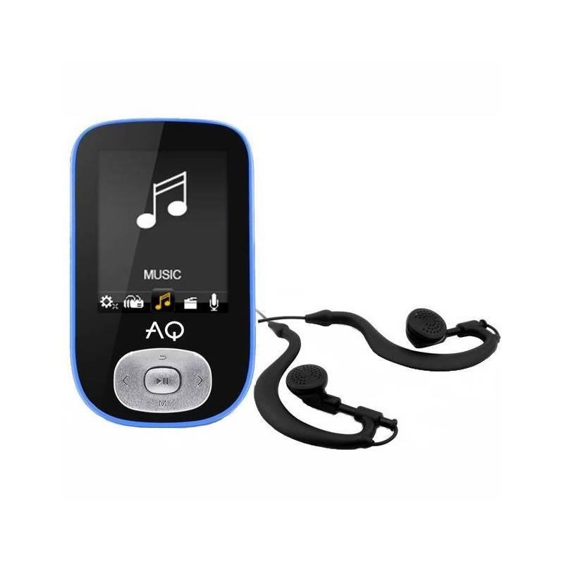 MP3 přehrávač AQ MP03 BL černý modrý, MP3, přehrávač, AQ, MP03, BL, černý, modrý