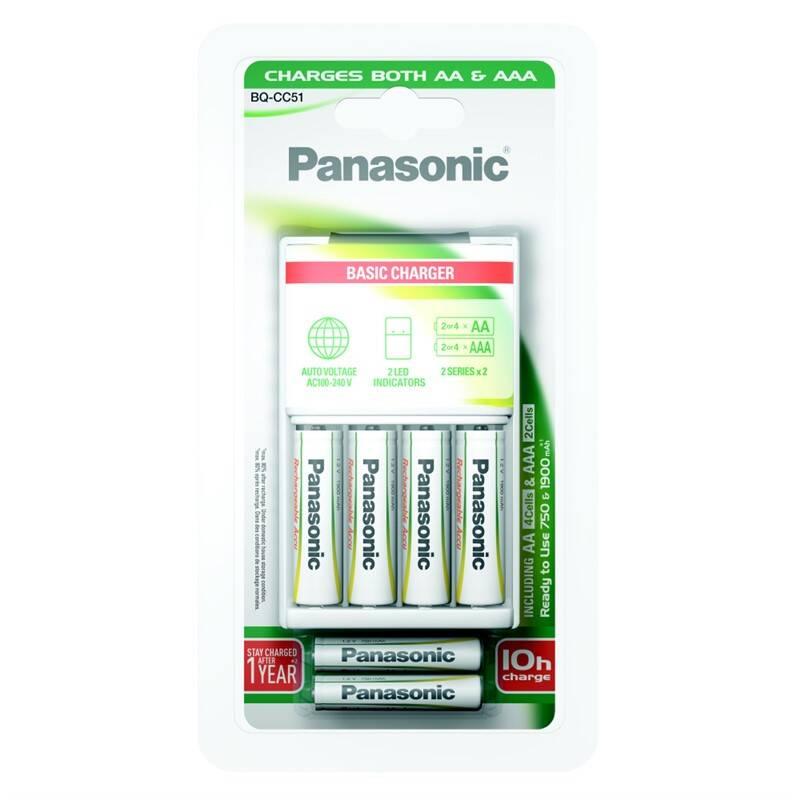 Nabíječka Panasonic BQ-CC51 Basic AA AAA, 1 900 750 mAh, 4 2 ks, Nabíječka, Panasonic, BQ-CC51, Basic, AA, AAA, 1, 900, 750, mAh, 4, 2, ks