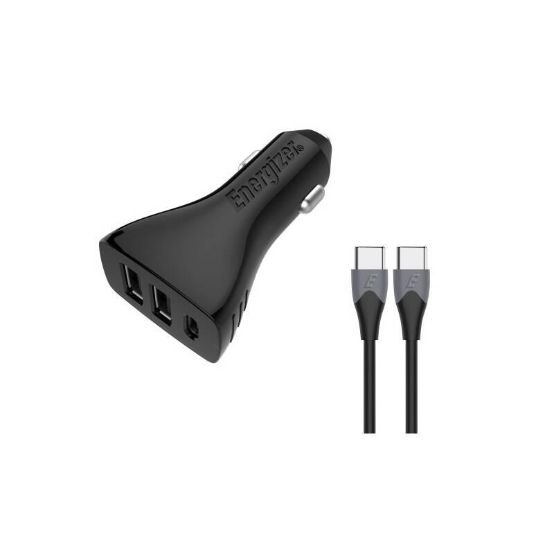 Adaptér do auta Energizer 2x USB, 1x USB-C PD, 35W, USB-C kabel 1m černý, Adaptér, do, auta, Energizer, 2x, USB, 1x, USB-C, PD, 35W, USB-C, kabel, 1m, černý