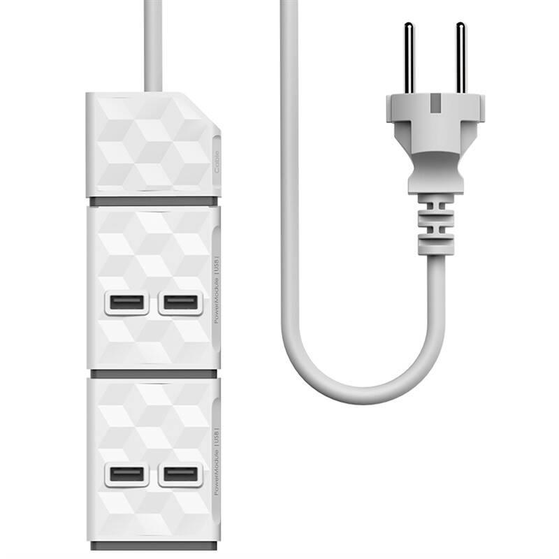 Kabel Powercube PowerStrip Modul E F 1,5 m 2x USB Modul bílý