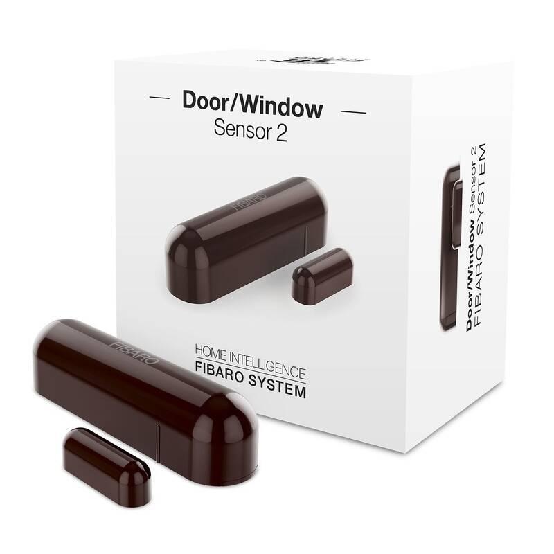 Senzor Fibaro na dveře okna 2, Z-Wave Plus hnědý