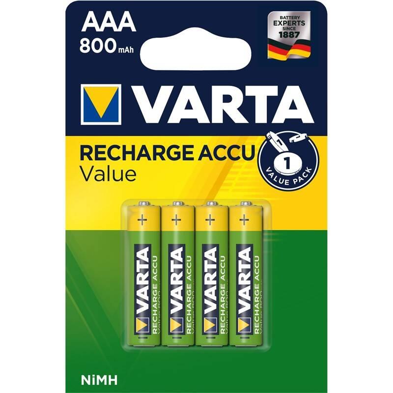 Baterie nabíjecí Varta Value, HR03, AAA, 800mAh, Ni-MH, blistr 4ks