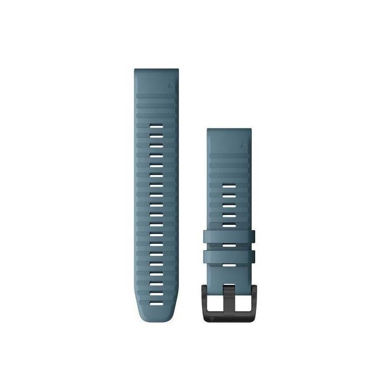 Řemínek Garmin QuickFit 22 pro fenix6 fenix5, silikonový, modrý, černá přezka
