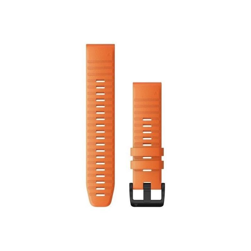 Řemínek Garmin QuickFit 22 pro fenix6 fenix5, silikonový, oranžový, černá přezka