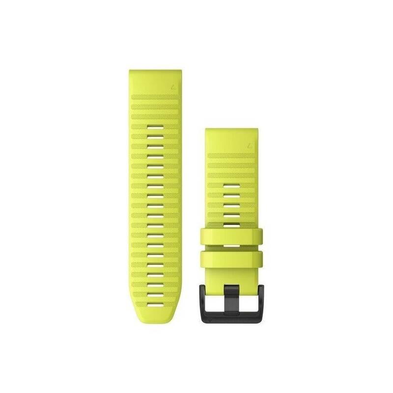 Řemínek Garmin QuickFit 26mm pro Fenix5X 6X, silikonový, žlutý, černá přezka