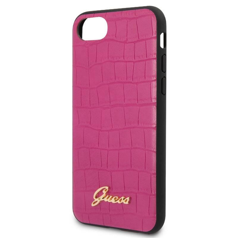 Kryt na mobil Guess Croco na Apple iPhone 8 SE růžový