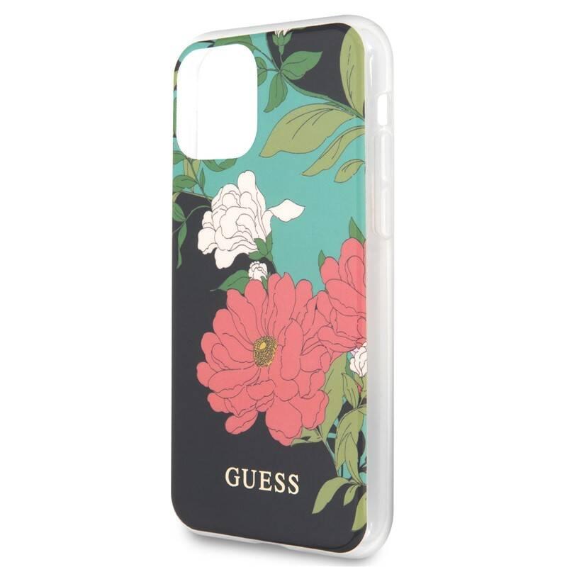Kryt na mobil Guess Flower Shiny N.1 na Apple iPhone 11 černý