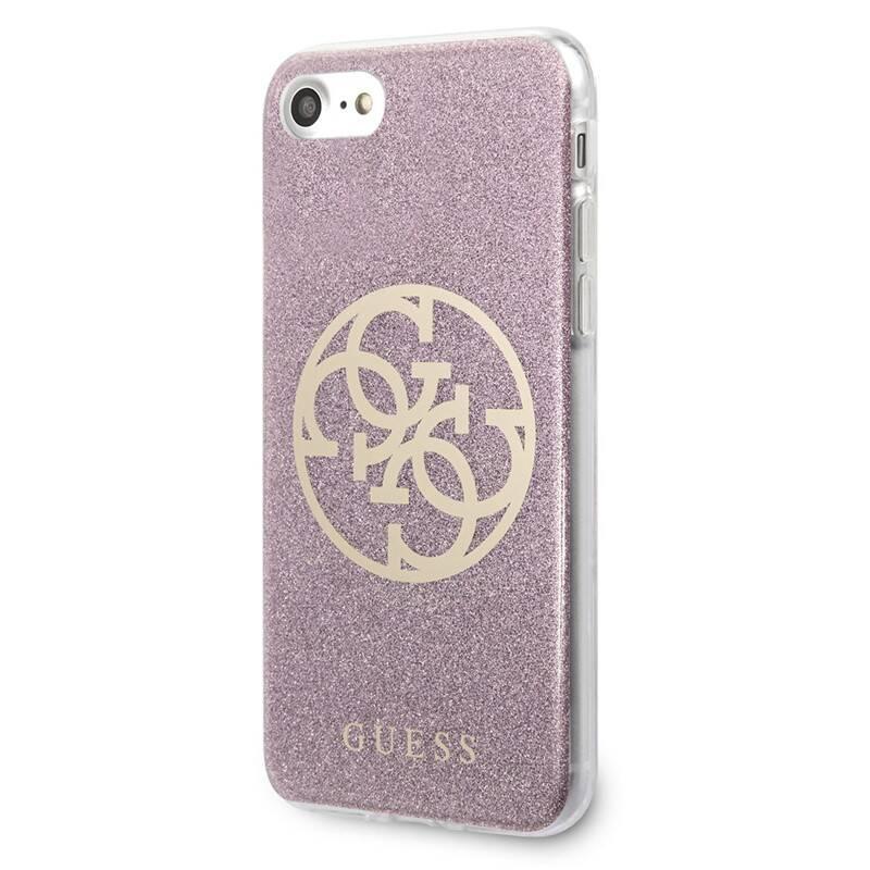 Kryt na mobil Guess Glitter 4G Circle na Apple iPhone 8 SE růžový, Kryt, na, mobil, Guess, Glitter, 4G, Circle, na, Apple, iPhone, 8, SE, růžový