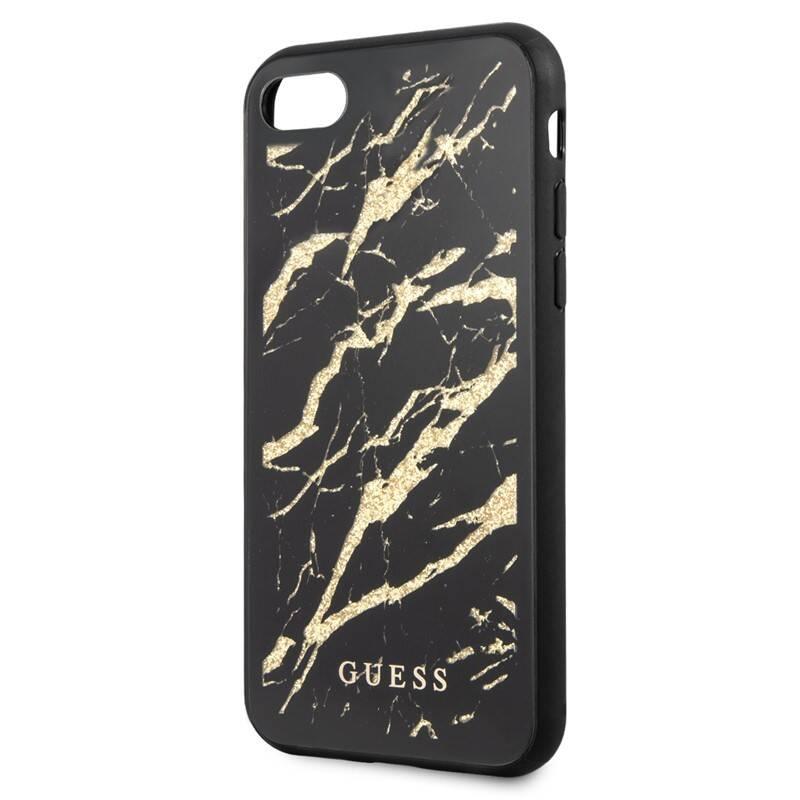 Kryt na mobil Guess Glitter Marble na Apple iPhone 8 SE černý zlatý