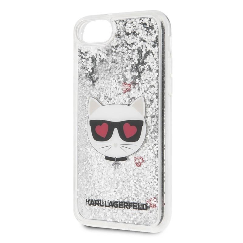 Kryt na mobil Karl Lagerfeld Heads Glitter na Apple iPhone 8 SE stříbrný