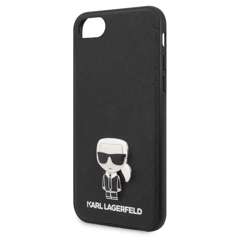 Kryt na mobil Karl Lagerfeld Saffiano Iconic na Apple iPhone 8 SE černý