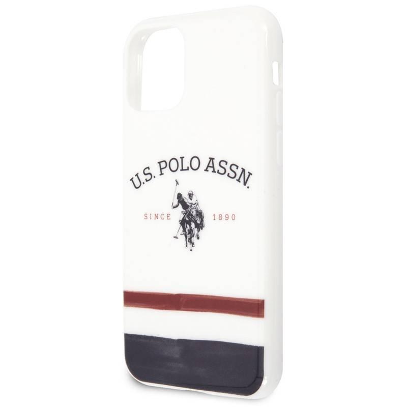 Kryt na mobil U.S. Polo Tricolor Blurred na Apple iPhone 11 bílý