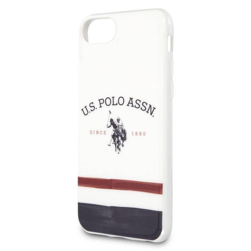 Kryt na mobil U.S. Polo Tricolore na Apple iPhone 8 SE bílý