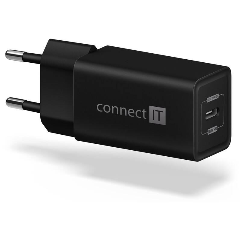 Nabíječka do sítě Connect IT 1x USB-C PD, 18W černá, Nabíječka, do, sítě, Connect, IT, 1x, USB-C, PD, 18W, černá