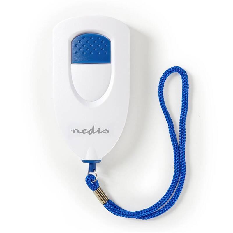 Alarm Nedis osobní alarm, hlasitost 85 dB, 2x AAA bílý modrý