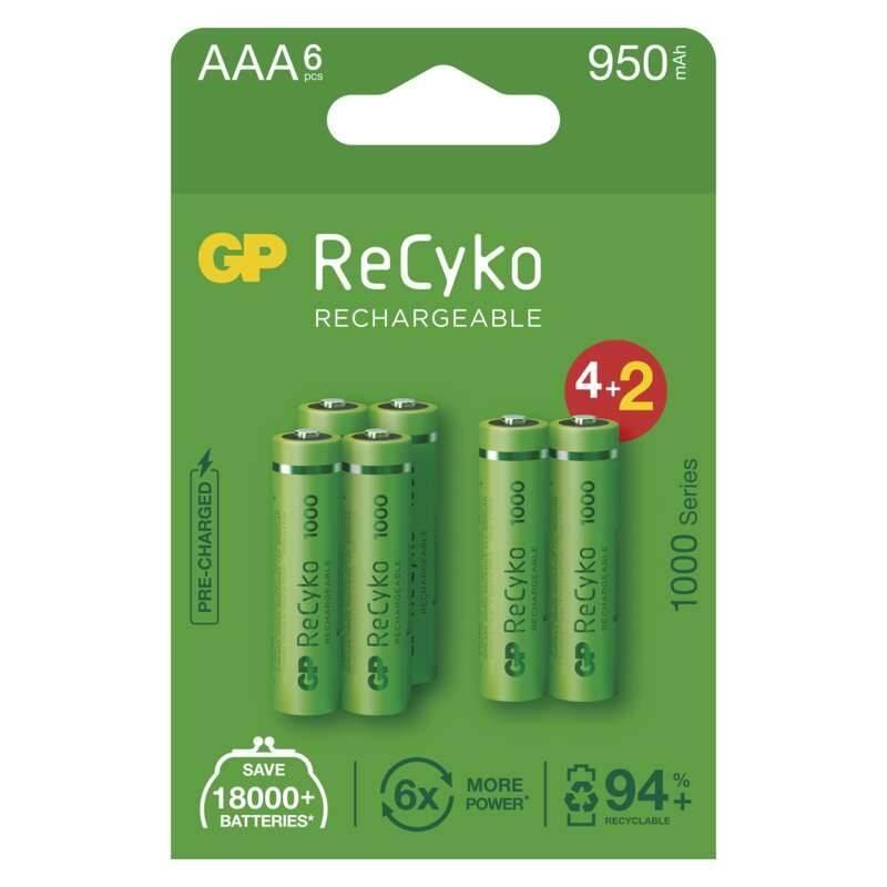 Baterie nabíjecí GP ReCyko, HR03, AAA,