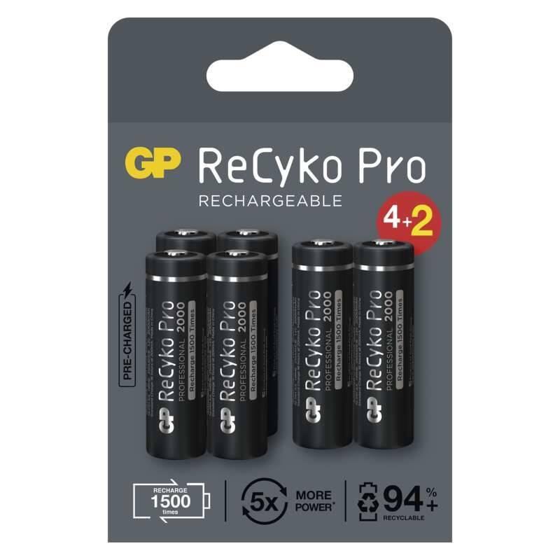 Baterie nabíjecí GP ReCyko Pro, HR06, AA, 2000mAh, NiMH, krabička 6ks, Baterie, nabíjecí, GP, ReCyko, Pro, HR06, AA, 2000mAh, NiMH, krabička, 6ks