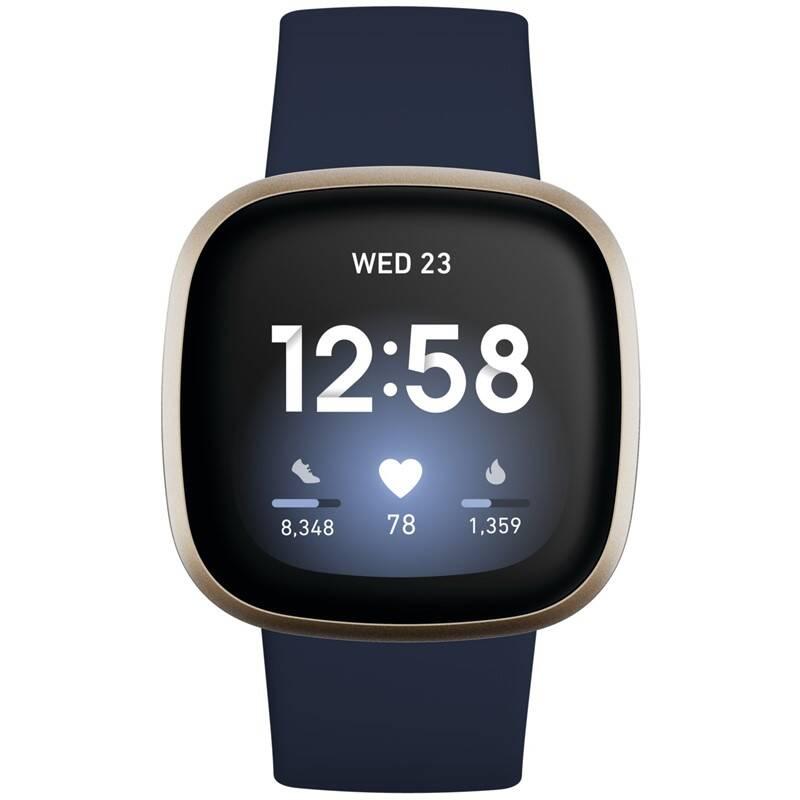 Chytré hodinky Fitbit Versa 3 - Midnight Soft Gold Aluminum, Chytré, hodinky, Fitbit, Versa, 3, Midnight, Soft, Gold, Aluminum