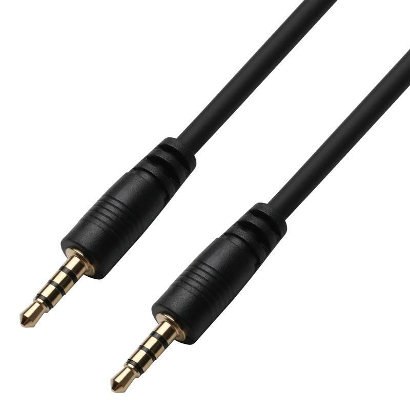 Kabel GoGEN 3,5mm jack, 4 pólový, 0,5m černý