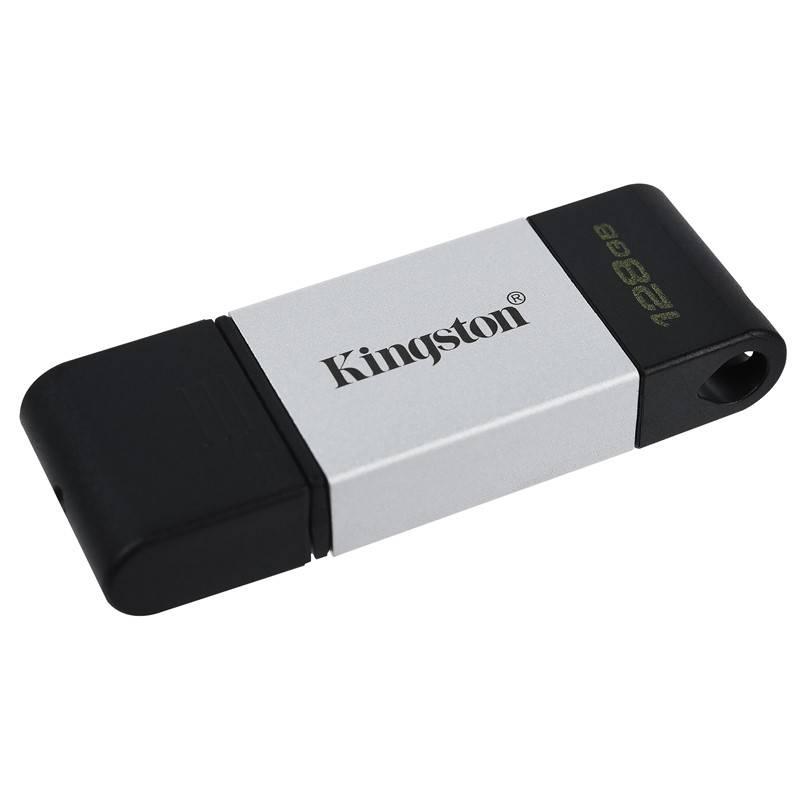USB Flash Kingston DataTraveler 80 128GB, USB-C černý stříbrný, USB, Flash, Kingston, DataTraveler, 80, 128GB, USB-C, černý, stříbrný