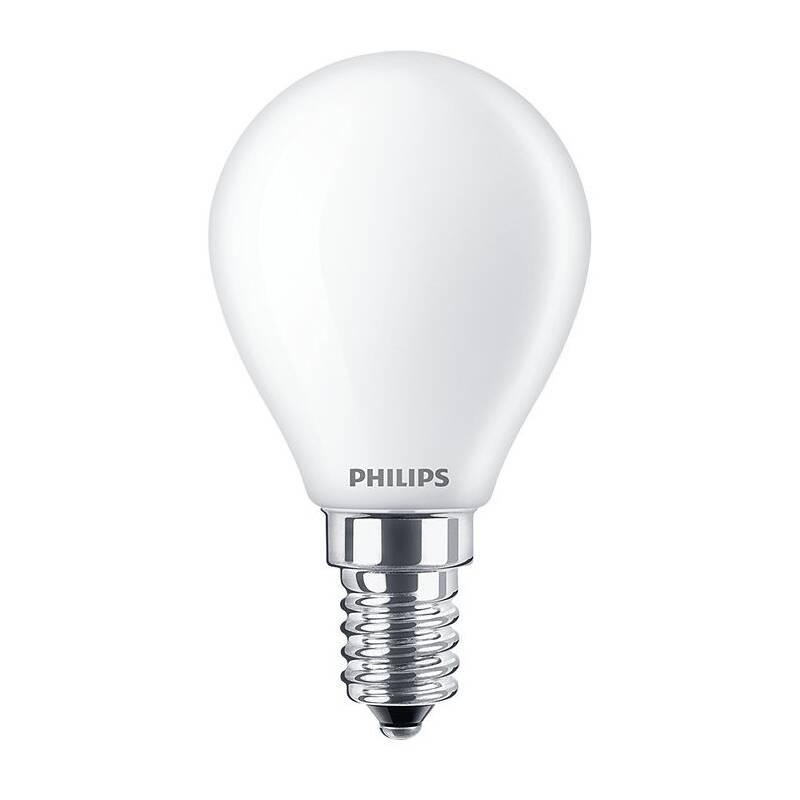 Žárovka LED Philips klasik, 4,3W, E14, teplá bílá