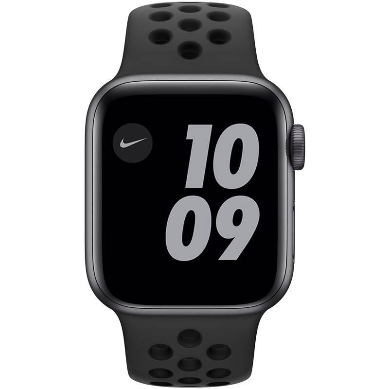 Chytré hodinky Apple Watch Nike SE GPS 40mm pouzdro z vesmírně šedého hliníku - antracitový černý sportovní náramek Nike