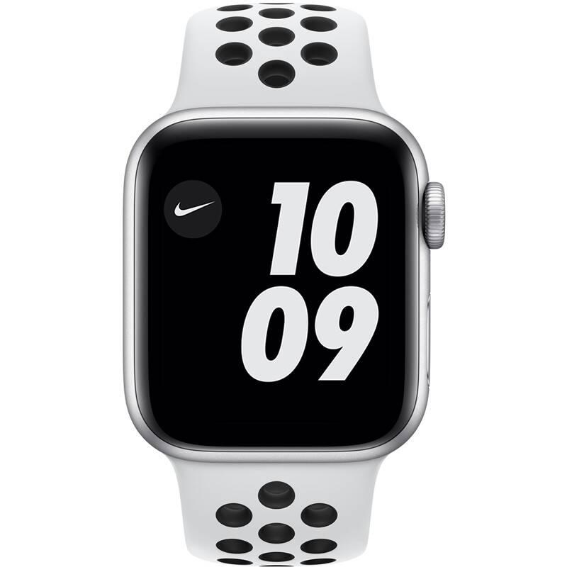 Chytré hodinky Apple Watch Nike SE GPS 40mm pouzdro ze stříbrného hliníku - platinový černý sportovní náramek Nike