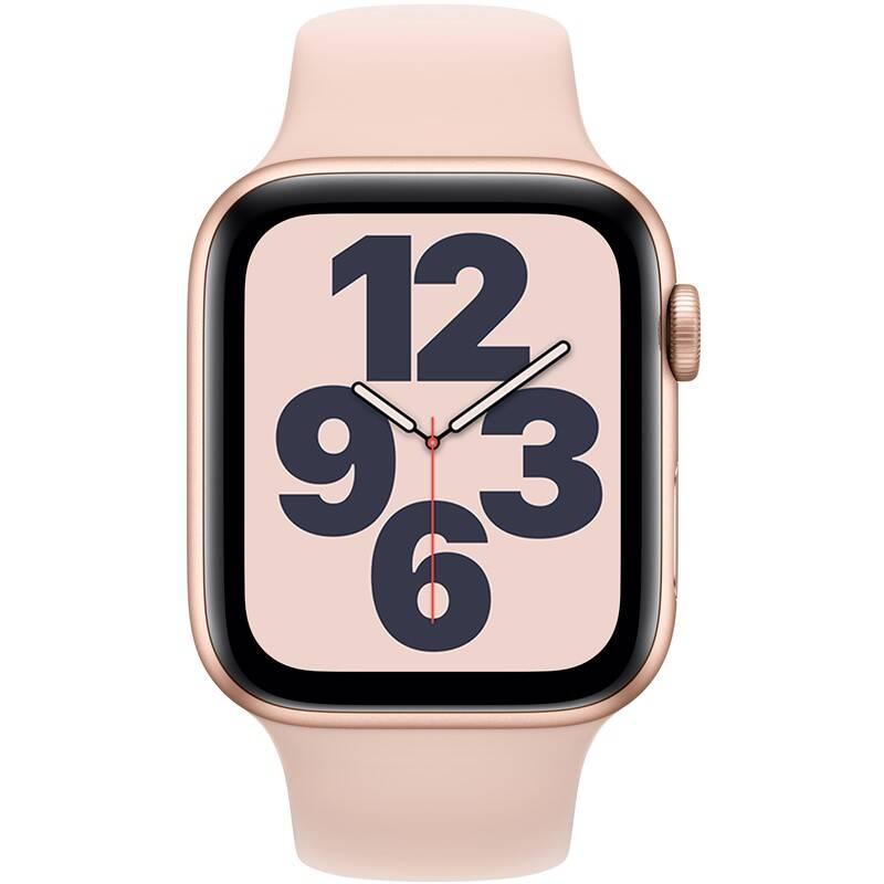 Chytré hodinky Apple Watch SE GPS 40mm pouzdro ze zlatého hliníku - pískově růžový sportovní náramek