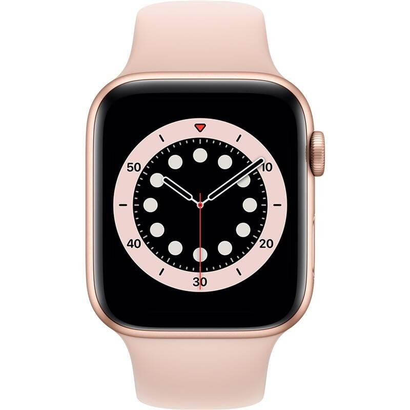 Chytré hodinky Apple Watch Series 6 GPS 44mm pouzdro ze zlatého hliníku - pískově růžový sportovní náramek