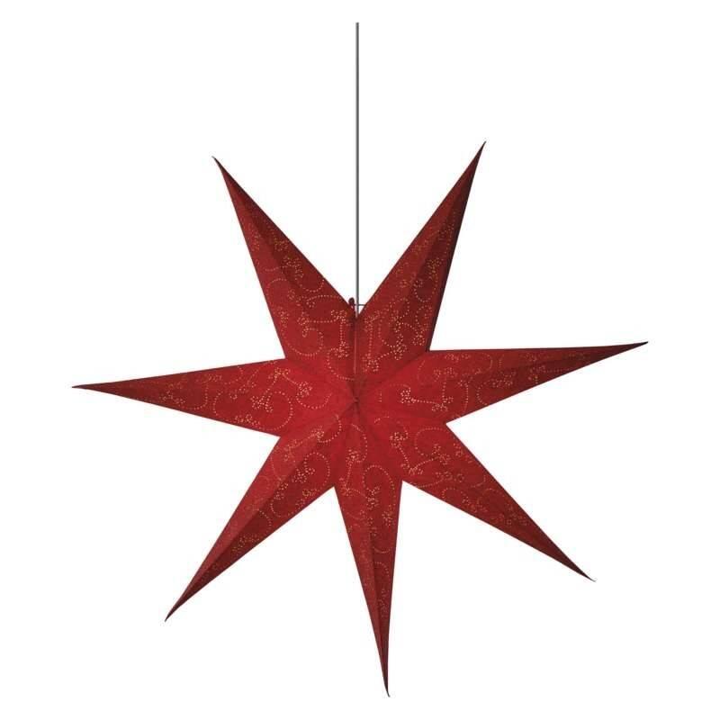 LED dekorace EMOS vánoční hvězda papírová červená, 75cm