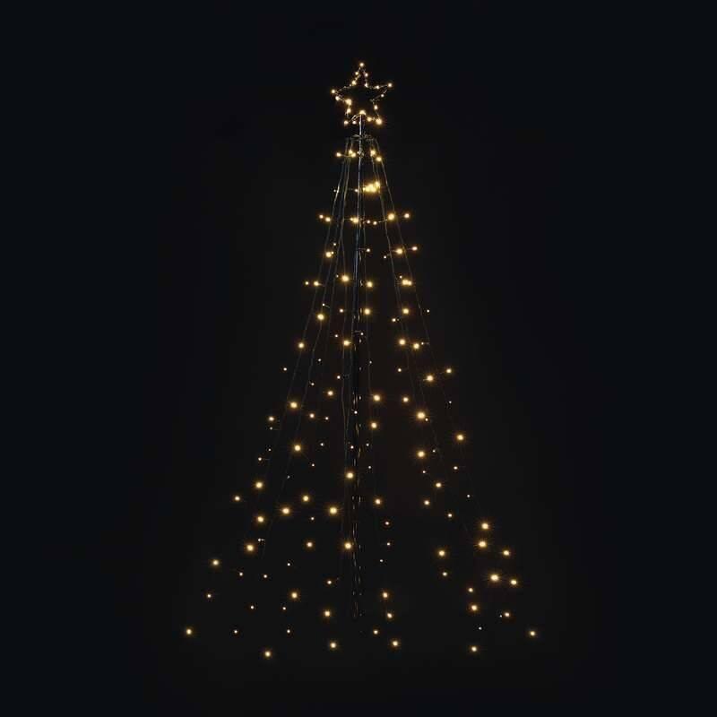 LED dekorace EMOS vánoční kovový strom, 180cm, venkovní, teplá bílá, časovač