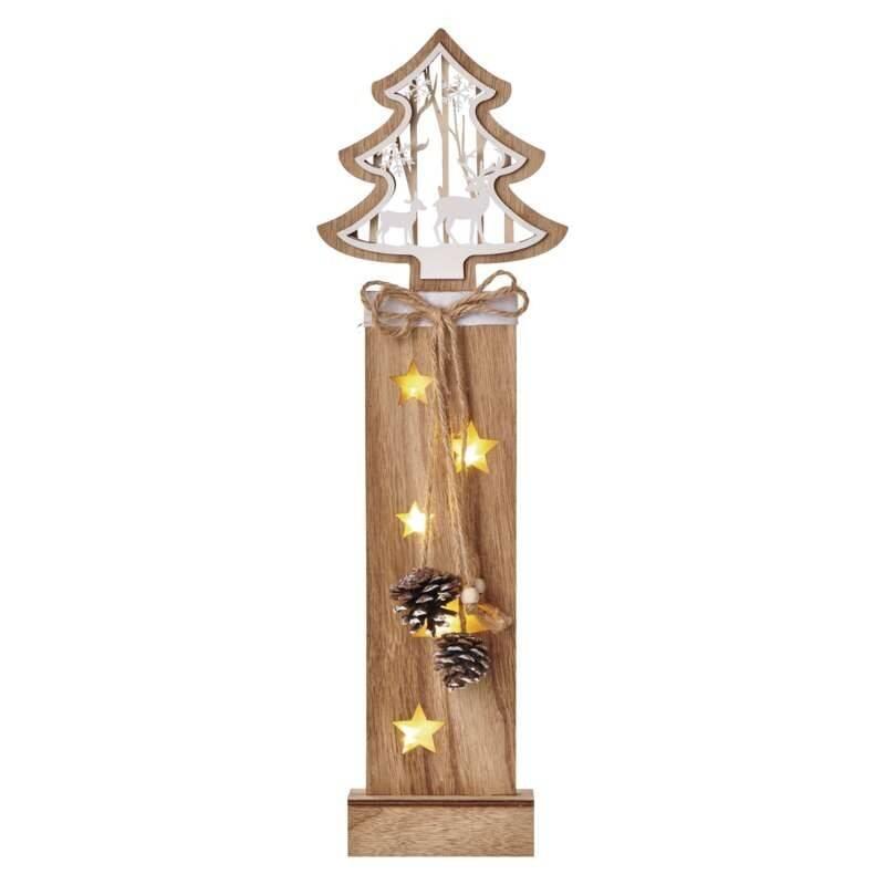 LED dekorace EMOS vánoční strom dřevěný,