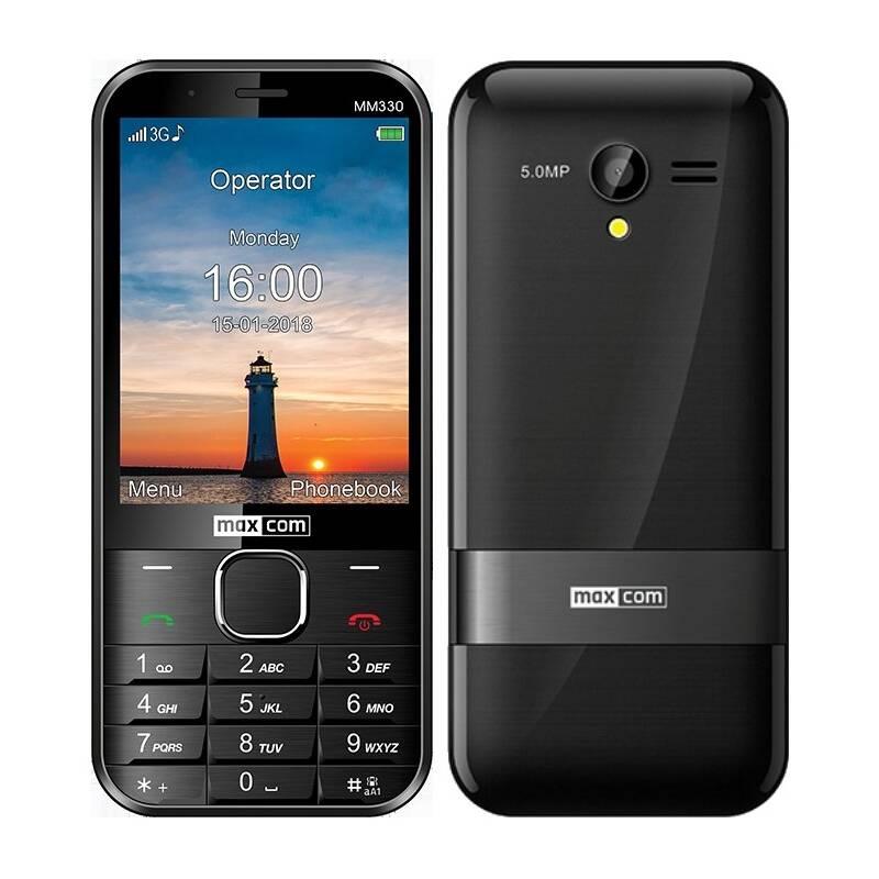 Mobilní telefon MaxCom MM330 černý, Mobilní, telefon, MaxCom, MM330, černý