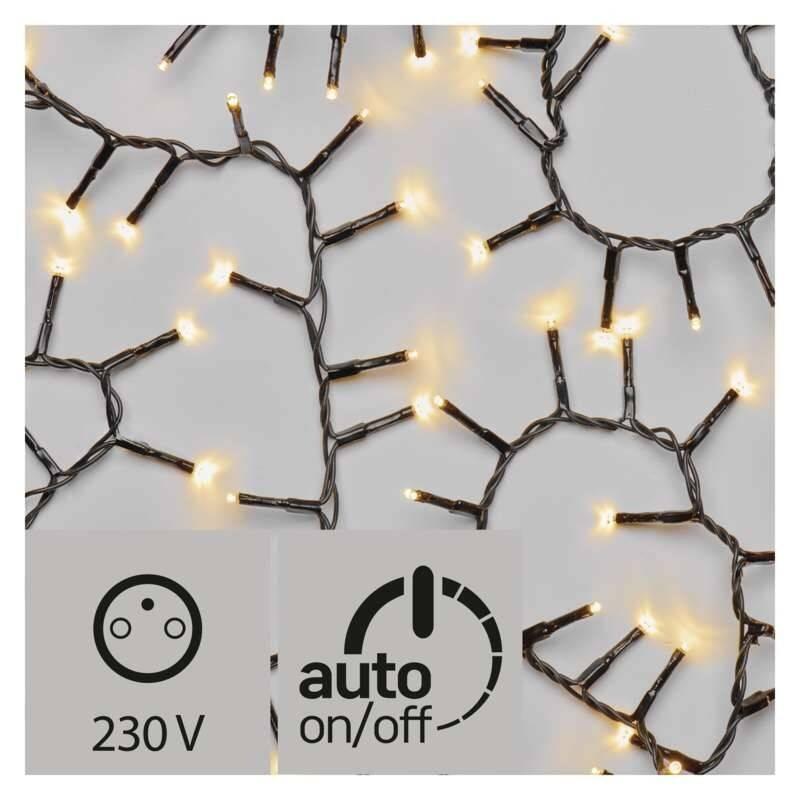 Vánoční osvětlení EMOS 600 LED, řetěz – ježek, venkovní, 12m, teplá bílá, časovač