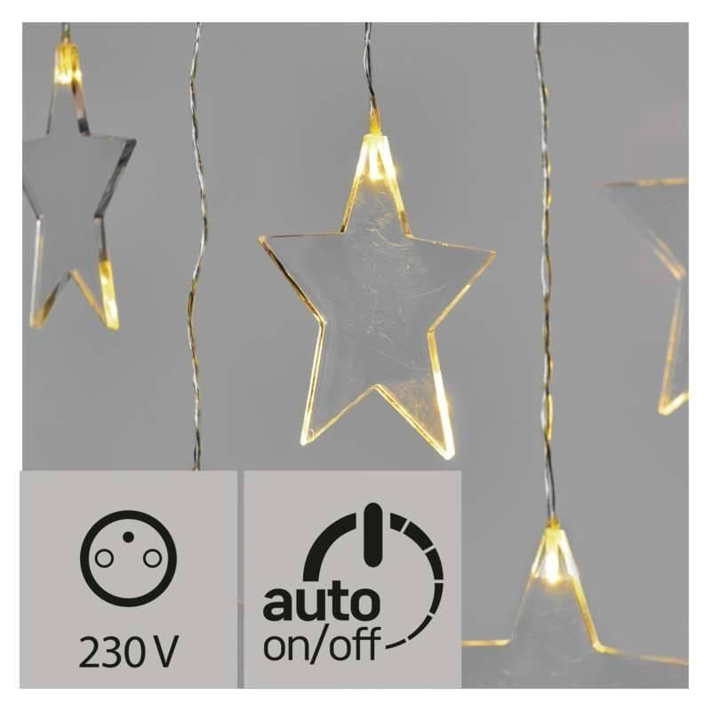 Vánoční osvětlení EMOS 8 LED, závěs – hvězdy, 80cm, venkovní, teplá bílá, časovač
