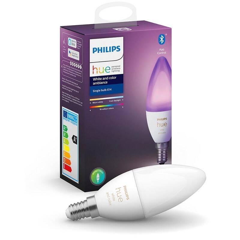 Žárovka LED Philips Hue Bluetooth, 6W, E14, White and Color Ambiance