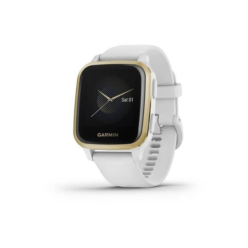 GPS hodinky Garmin Venu Sq - Light Gold White Band