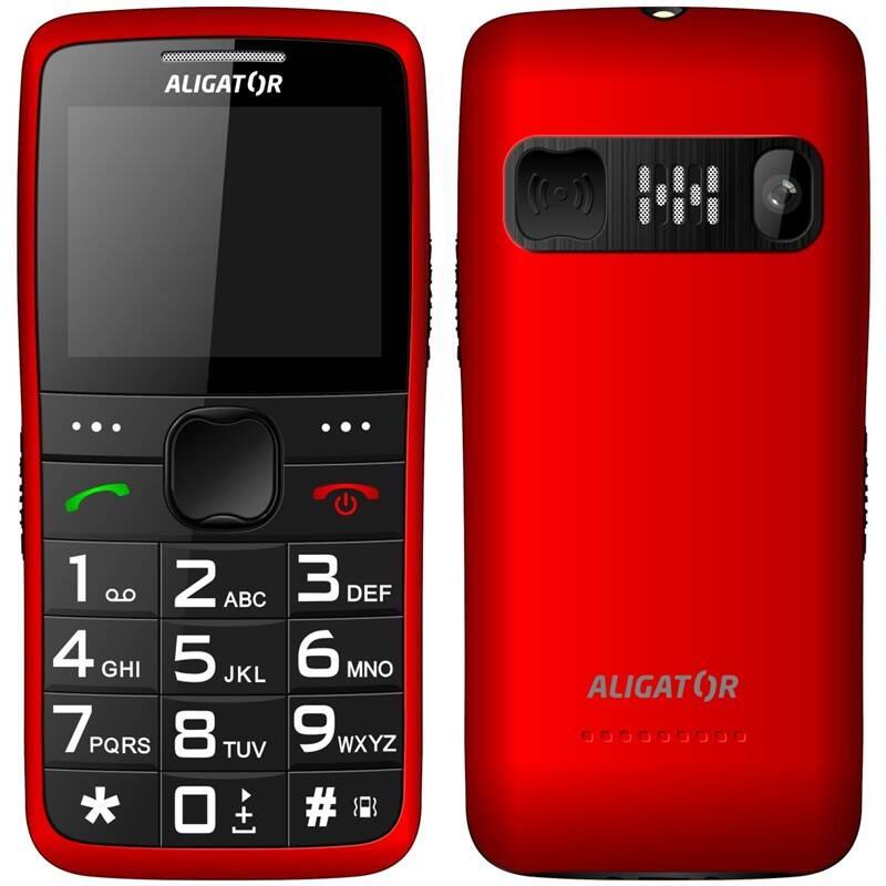 Mobilní telefon Aligator A675 Senior červený