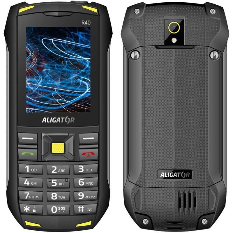 Mobilní telefon Aligator R40 eXtremo černý žlutý, Mobilní, telefon, Aligator, R40, eXtremo, černý, žlutý