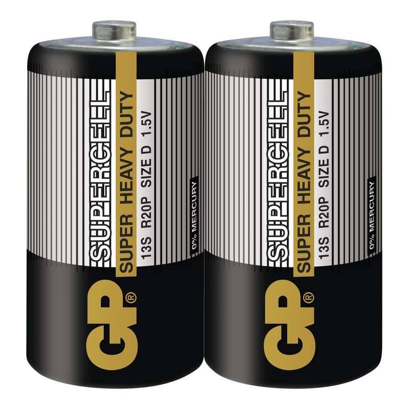 Baterie GP Supercell D, R20. fólie 2ks