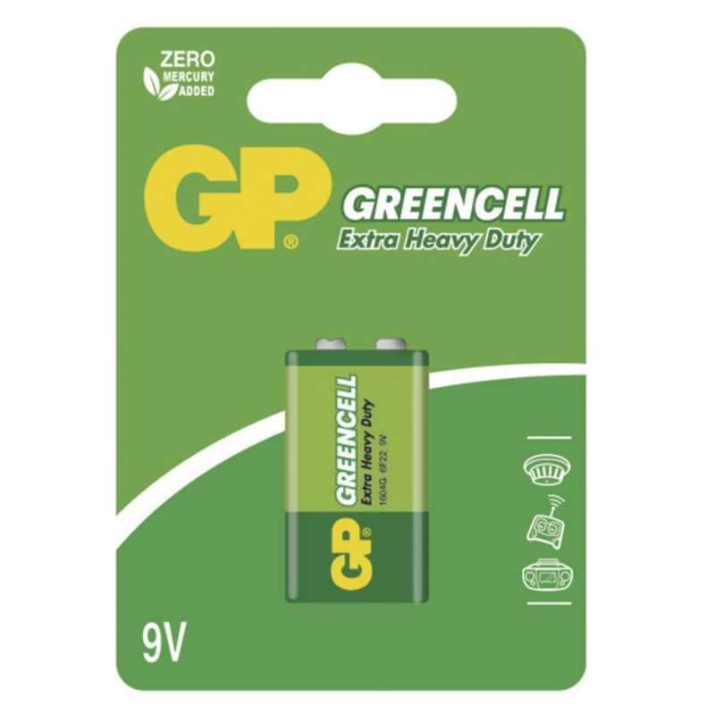 Baterie zinkochloridová GP Greencell 9V, blistr