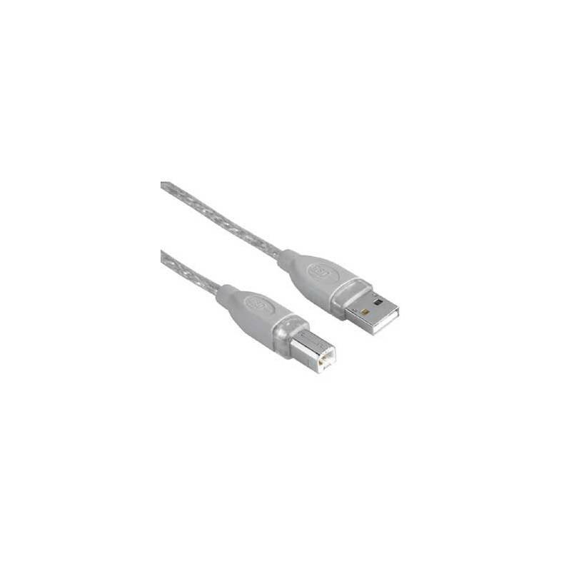 Kabel Hama USB USB-B, 1,8m, blistr šedý