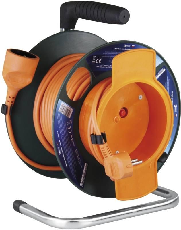 Kabel prodlužovací na bubnu EMOS 1x zásuvka, 25m oranžový