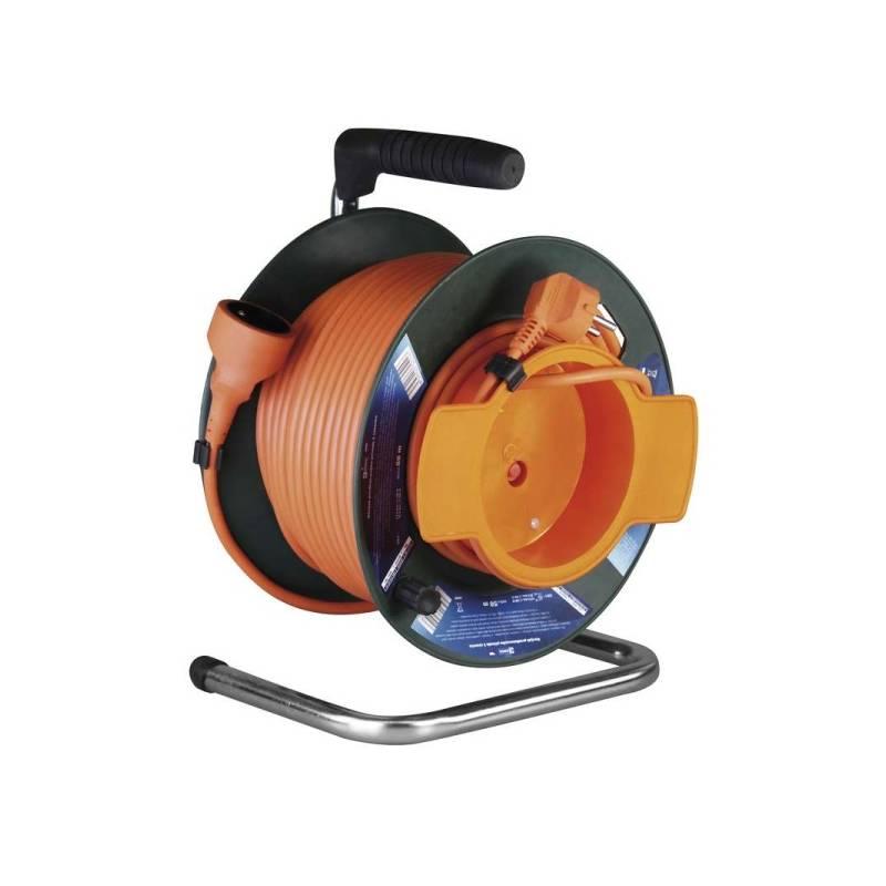 Kabel prodlužovací na bubnu EMOS 1x zásuvka, 50m oranžový