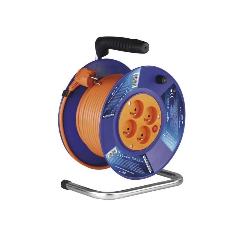 Kabel prodlužovací na bubnu EMOS 4x zásuvka, 20m oranžový