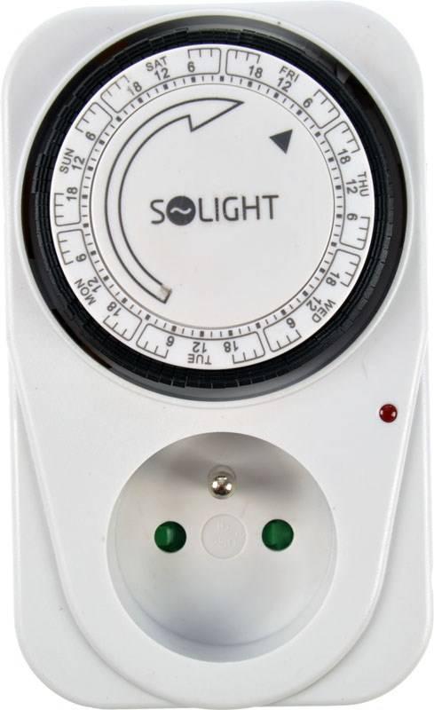 Spínač časový Solight DT02, týdenní s vypínačem bílé