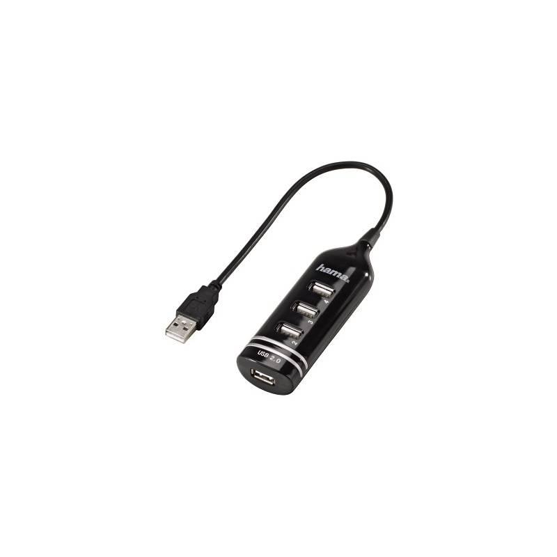 USB Hub Hama USB 2.0 4x USB 2.0 černý