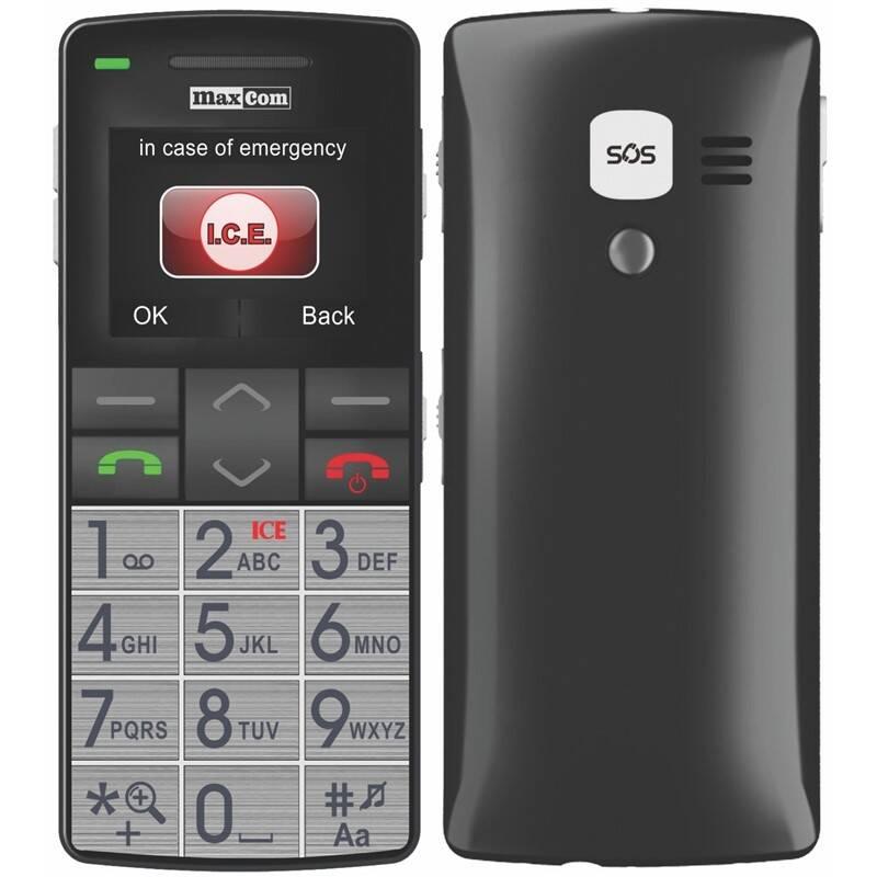 Mobilní telefon MaxCom MM715 SOS náramek černý