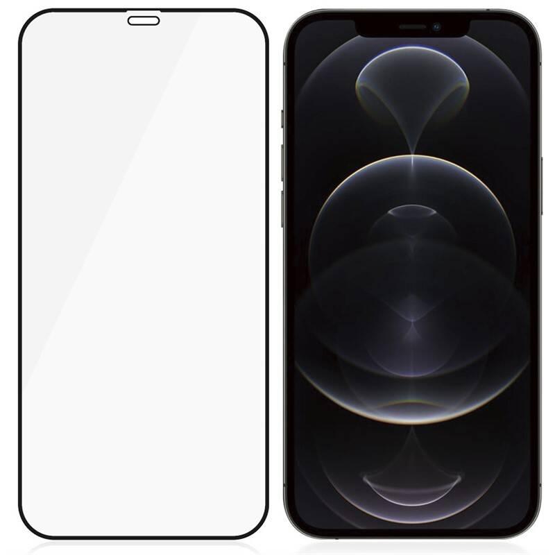 Tvrzené sklo PanzerGlass Edge-to-Edge Antibacterial na Apple iPhone 12 12 Pro černé