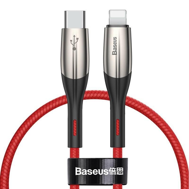 Kabel Baseus USB-C Lightning, 18W, 0,5m červený